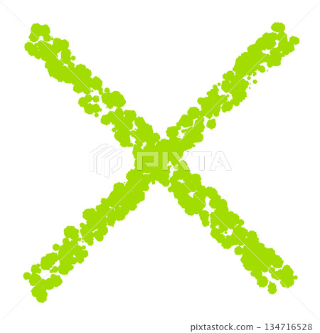 Crayon material: Hand-drawn cross mark 134716528