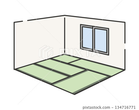 日式榻榻米房間插圖 134716771