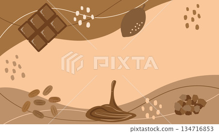 Background illustration for Valentine's Day and chocolate related events - 16:9 aspect ratio version 134716853
