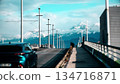 Road on bridge over Drac river with alpine mountains in Grenoble, France 134716871