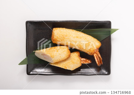Shrimp tempura and kamaboko Shrimp tempura and kamaboko 134716968