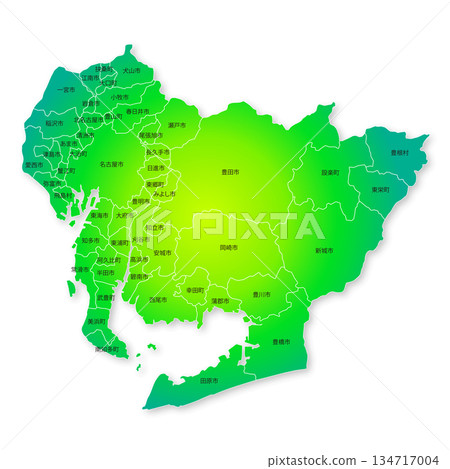 Aichi prefecture and municipalities map 134717004
