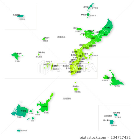 沖繩縣市地圖 沖繩縣市地圖 134717421