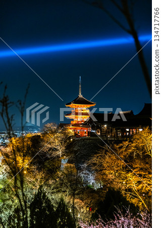 Illuminated Kiyomizu-dera Temple in spring Illuminated Kiyomizu-dera Temple in spring 134717766