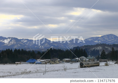 Banetsu West Line with snow scene Banetsu West Line with snow scene 134717976