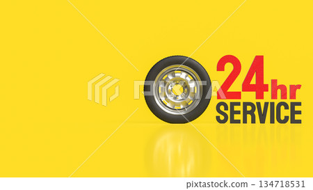 Twenty Four Hour Automotive Roadside Service Concept 3d render. Twenty Four Hour Automotive Roadside Service Concept 3d render. 134718531