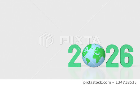 Global Sustainability Concept for the Year 2026 3d render. 134718533