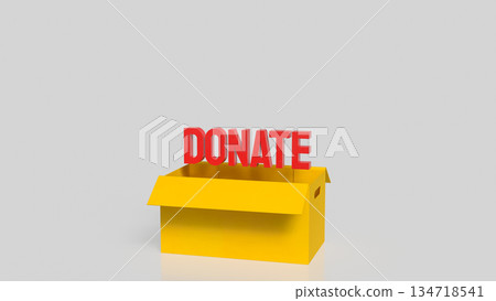 Donation Box Concept for Charity and Fundraising Campaign 3d render. 134718541