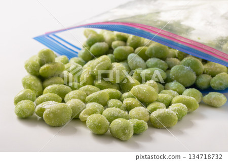 Frozen shelled edamame beans Frozen shelled edamame beans 134718732