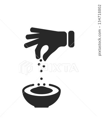 Hand sprinkling salt icon in a stylish vector illustration. Stock Illustration Hand sprinkling salt icon in a stylish vector illustration. Stock Illustration 134718802