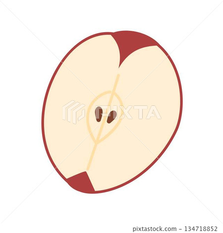 Apple Slice, Red Apple Slice Illustration 134718852