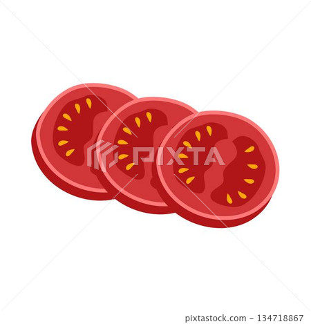 Illustration of a Tomato Slice 134718867