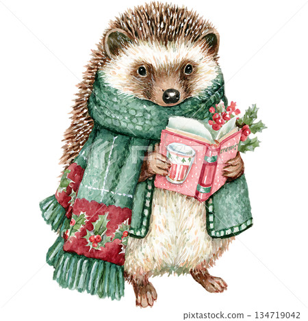 watercolor illustration of cute and adorable red dog 134719042