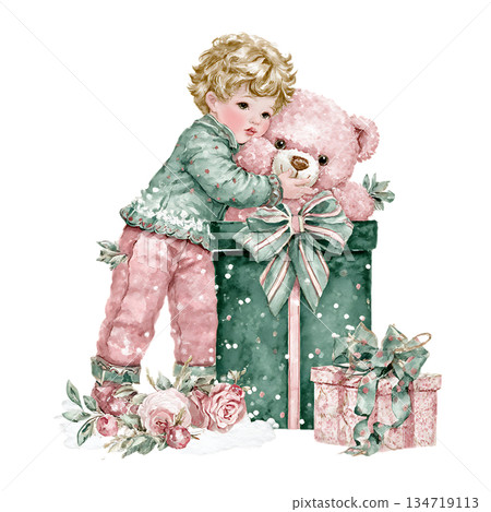 the girl with toy bear 134719113