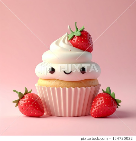 Vanilla Cupcake with Strawberry 134720022