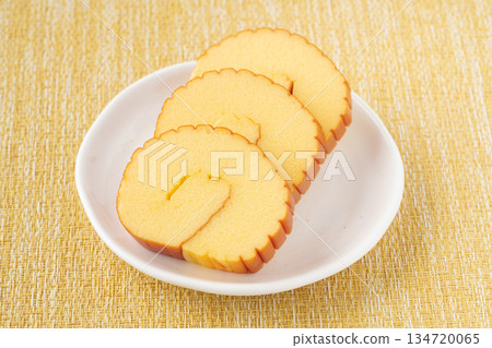 Cut Datemaki on a plate Cut Datemaki on a plate 134720065