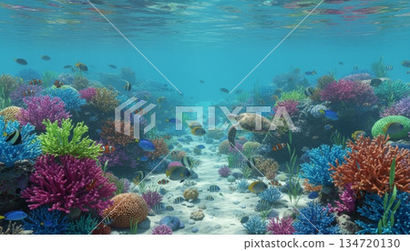 Shallow Coral Reef with Clear Water Shallow Coral Reef with Clear Water 134720130