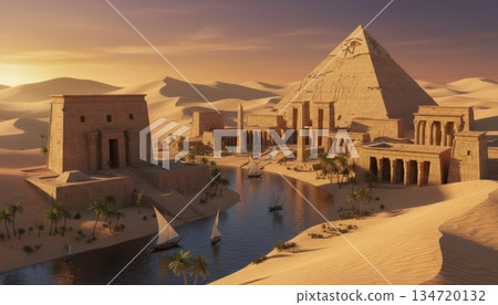 Ancient Egyptian City in Desert Ancient Egyptian City in Desert 134720132