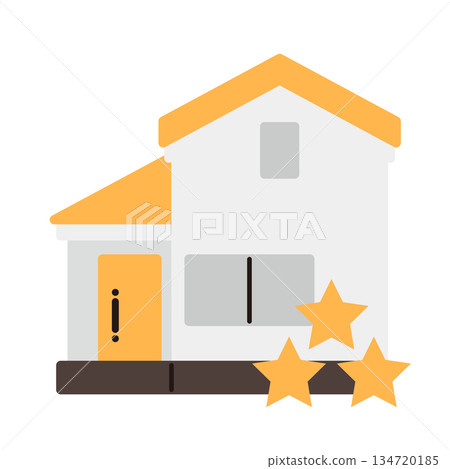 Simple house icon with three stars Simple house icon with three stars 134720185