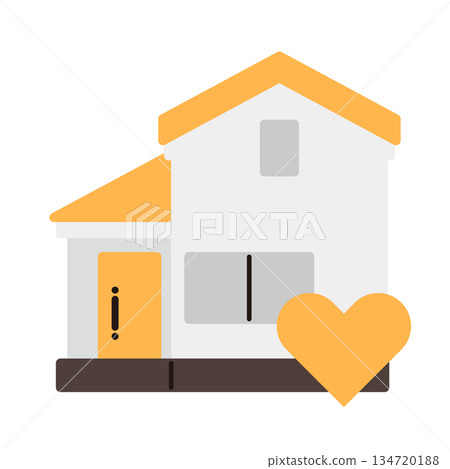 簡單的房子圖示 + 愛心 134720188