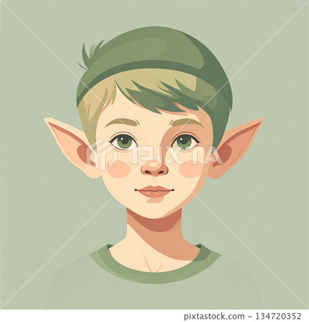 Cute Elf Head 134720352