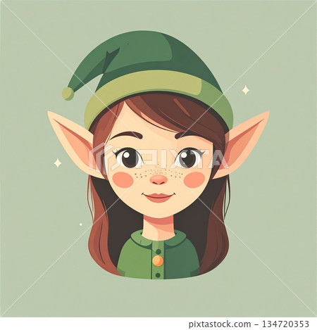 Cute Elf Head 134720353