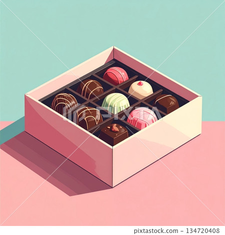 Chocolate Box Minimal Illustration Chocolate Box Minimal Illustration 134720408