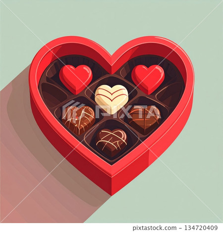 Chocolate Box Minimal Illustration 134720409
