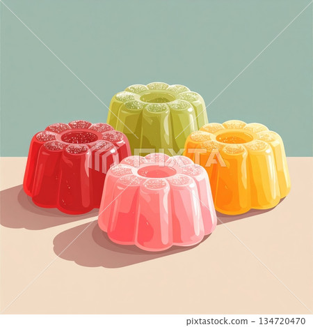 Cute Shaped Jelly Minimal Illustration Cute Shaped Jelly Minimal Illustration 134720470