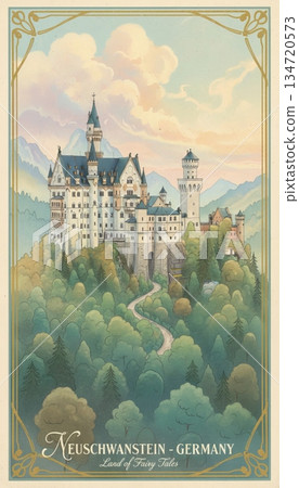 Neuschwanstein Castle Germany Vintage Travel Postcard 134720573