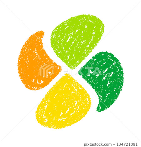 Crayon material: Hand-drawn maple leaf mark 134721081