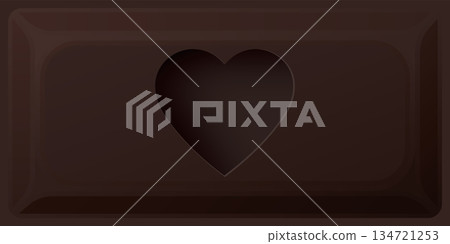 Abstract 3D chocolate bar background with heart frame paper cut style graphic illustration. Abstract 3D chocolate bar background with heart frame paper cut style graphic illustration. 134721253