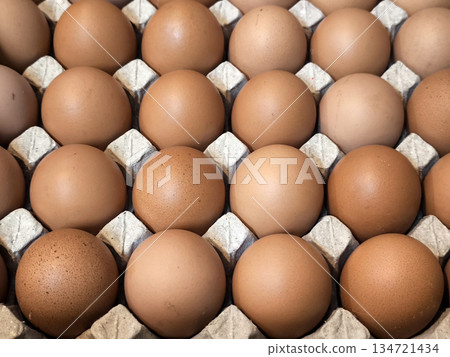 A full Carton of Fresh Brown Eggs A full Carton of Fresh Brown Eggs 134721434