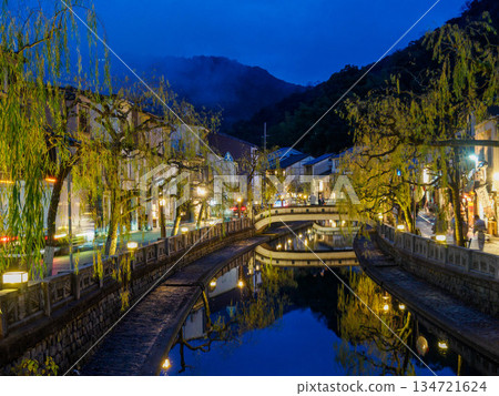 兵庫縣城崎溫泉的夜景 134721624