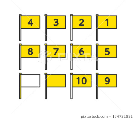 方形旗幟、編號旗幟、旗幟 134721851