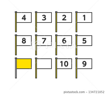 方形旗幟、編號旗幟、旗幟 134721852