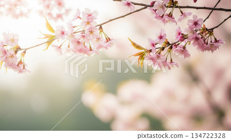 Cherry blossoms and jade bokeh 134722328
