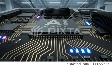 智慧機器核心的人工智慧晶片特寫 智慧機器核心的人工智慧晶片特寫 134722383