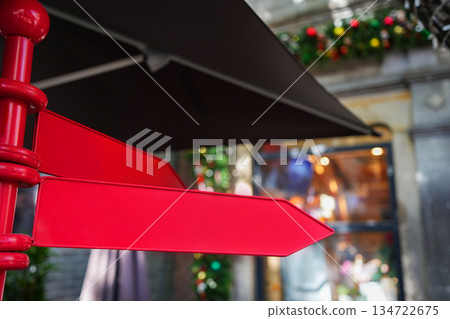 The empty red sign in public street 134722675