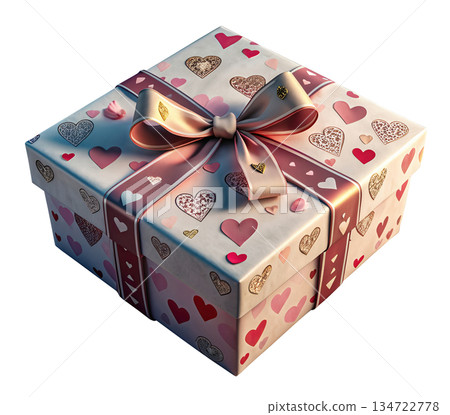 Valentine's Day [Heart Gift Wrapping] Transparent Background, Cutout 134722778