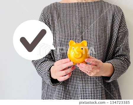 A housewife explaining how to save money A housewife explaining how to save money 134723385