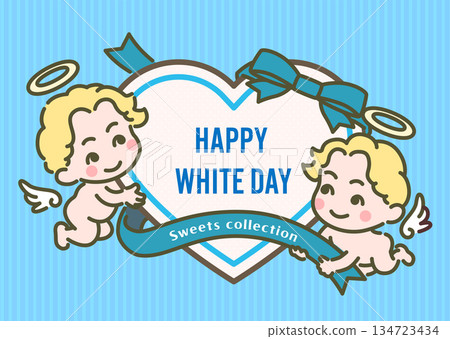 簡約白色情人節向量插圖集① 134723434