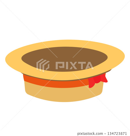 倒置的平頂草帽插圖 134723871