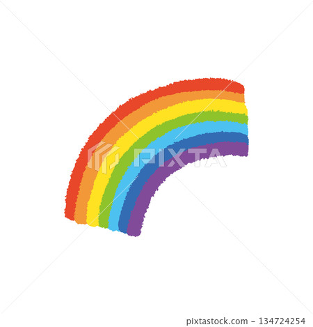 Rainbow weather nature hand drawn pastel cute illustration 134724254