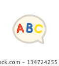 ABC speech bubble English learning hand-drawn pastel illustration ABC speech bubble English learning hand-drawn pastel illustration 134724255