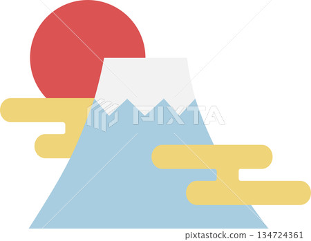 Illustration of Mt. Fuji and sunrise 134724361
