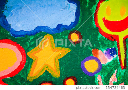 colorful paint on palette 134724463