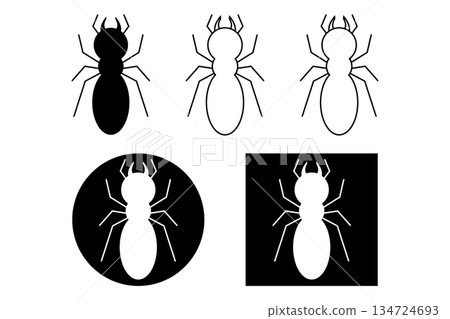 An icon set inspired by ants and termites 134724693
