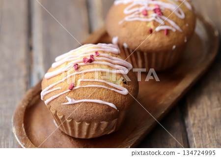 2 strawberry chocolate muffins 134724995