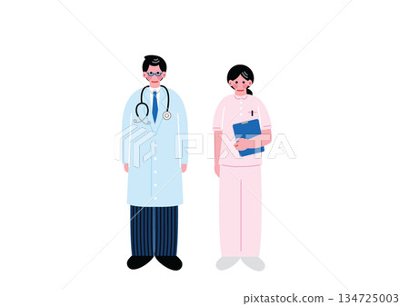 醫生和護士的插圖 134725003